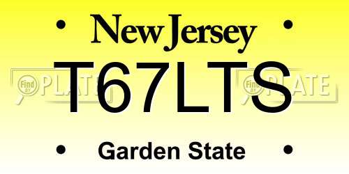 T67LTS New Jersey License Plate