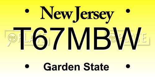 T67MBW New Jersey License Plate