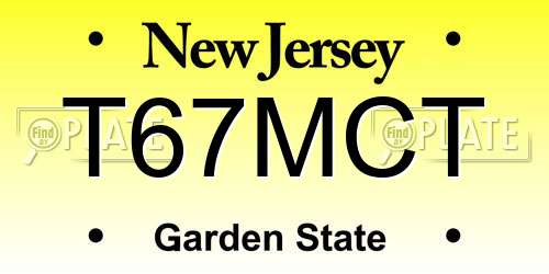 T67MCT New Jersey License Plate