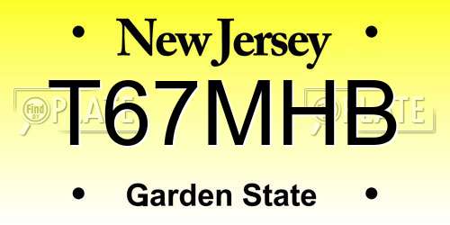 T67MHB New Jersey License Plate