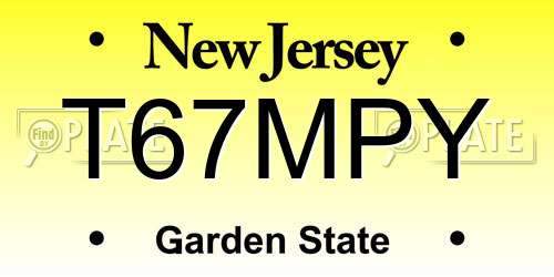T67MPY New Jersey License Plate