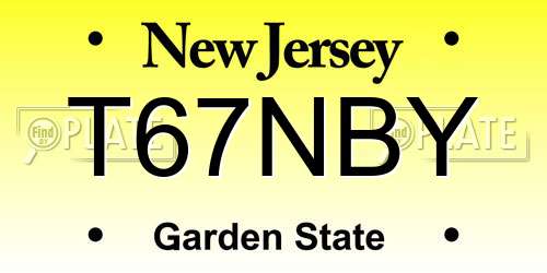T67NBY New Jersey License Plate