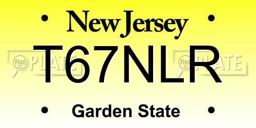 T67NLR New Jersey License Plate