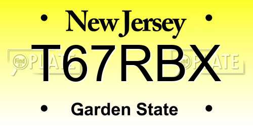 T67RBX New Jersey License Plate