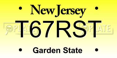 T67RST New Jersey License Plate