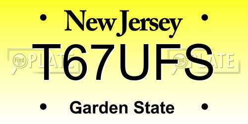 T67UFS New Jersey License Plate