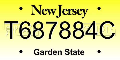 T687884C New Jersey License Plate