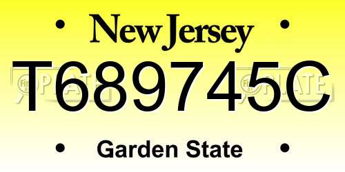 T689745C New Jersey License Plate