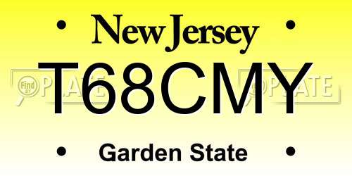 T68CMY New Jersey License Plate