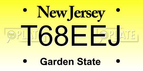 T68EEJ New Jersey License Plate