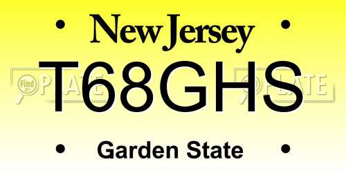 T68GHS New Jersey License Plate