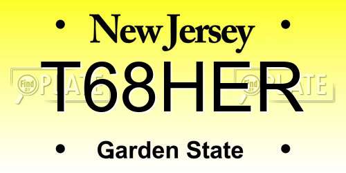 T68HER New Jersey License Plate