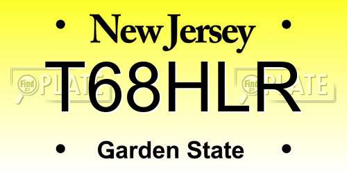 T68HLR New Jersey License Plate