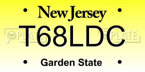 T68LDC New Jersey License Plate