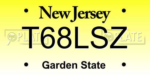 T68LSZ New Jersey License Plate