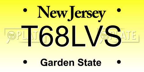T68LVS New Jersey License Plate