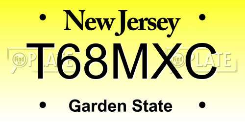 T68MXC New Jersey License Plate