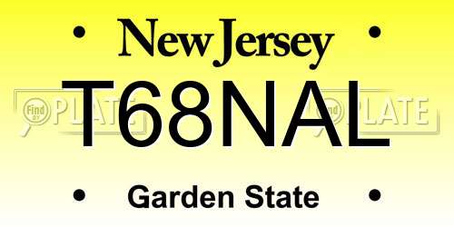 T68NAL New Jersey License Plate