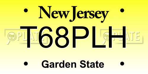 T68PLH New Jersey License Plate