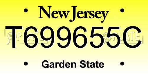 T699655C New Jersey License Plate