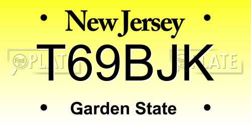 T69BJK New Jersey License Plate