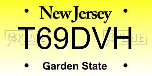 T69DVH New Jersey License Plate