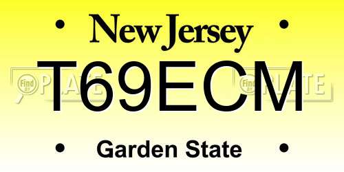T69ECM New Jersey License Plate