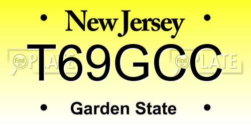 T69GCC New Jersey License Plate