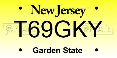 T69GKY New Jersey License Plate