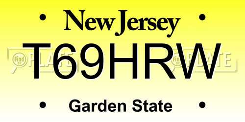 T69HRW New Jersey License Plate
