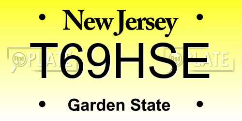 T69HSE New Jersey License Plate