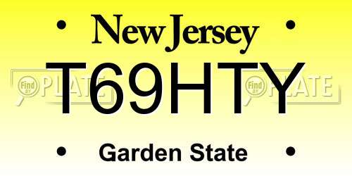 T69HTY New Jersey License Plate