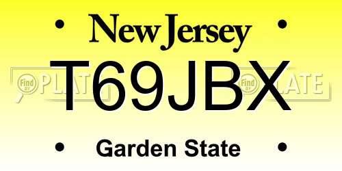 T69JBX New Jersey License Plate