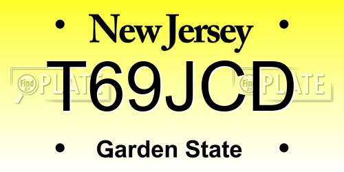 T69JCD New Jersey License Plate