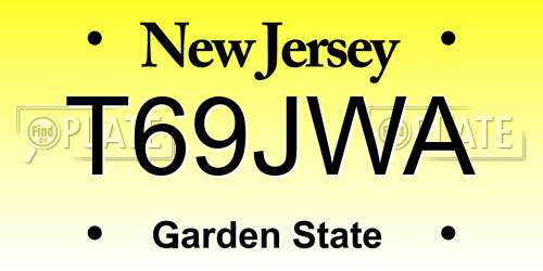T69JWA New Jersey License Plate