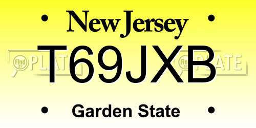 T69JXB New Jersey License Plate