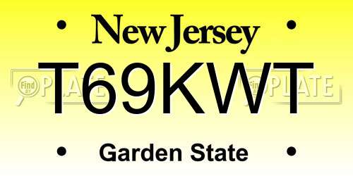 T69KWT New Jersey License Plate