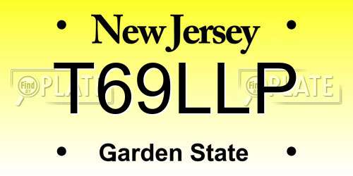 T69LLP New Jersey License Plate