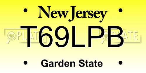 T69LPB New Jersey License Plate