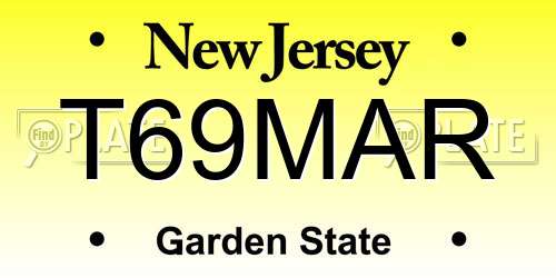 T69MAR New Jersey License Plate