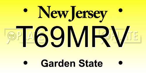 T69MRV New Jersey License Plate