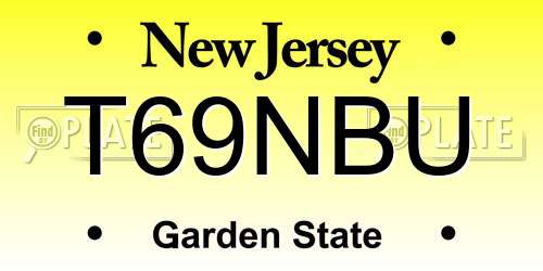 T69NBU New Jersey License Plate