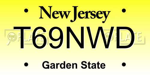 T69NWD New Jersey License Plate