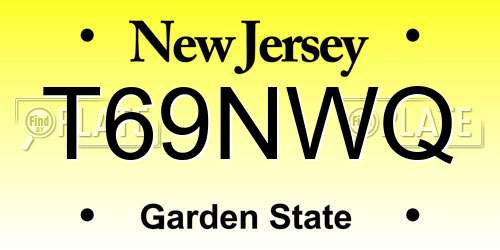 T69NWQ New Jersey License Plate