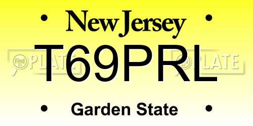 T69PRL New Jersey License Plate