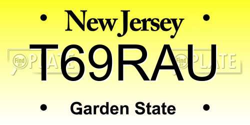 T69RAU New Jersey License Plate