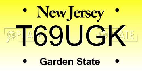 T69UGK New Jersey License Plate