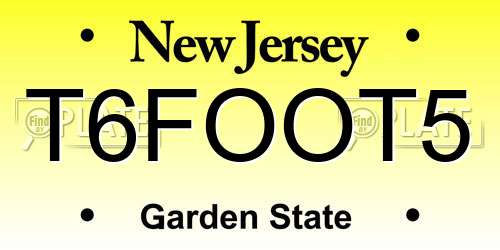 T6FOOT5 New Jersey License Plate