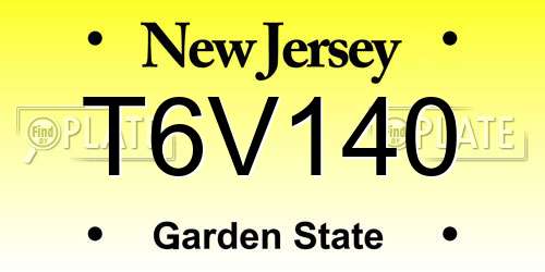 T6V140 New Jersey License Plate