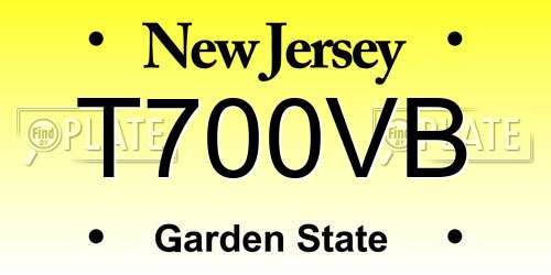 T700VB New Jersey License Plate